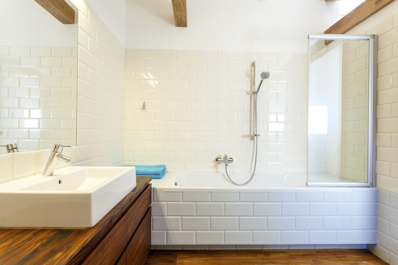 Horizontal view of modern bathroom