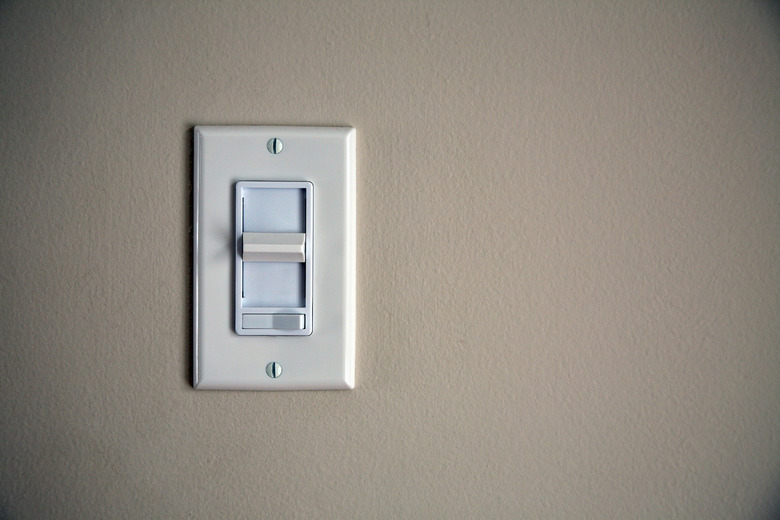 Contemporary dimmer switch on wall