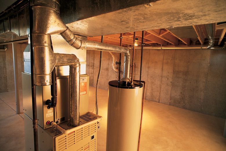 Hot water heater , gas furnace and air conditioning unit