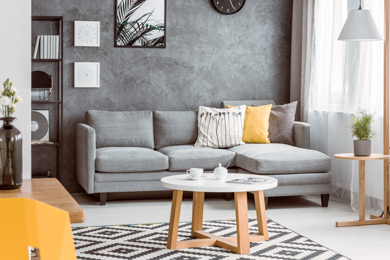 Room with wooden coffee table