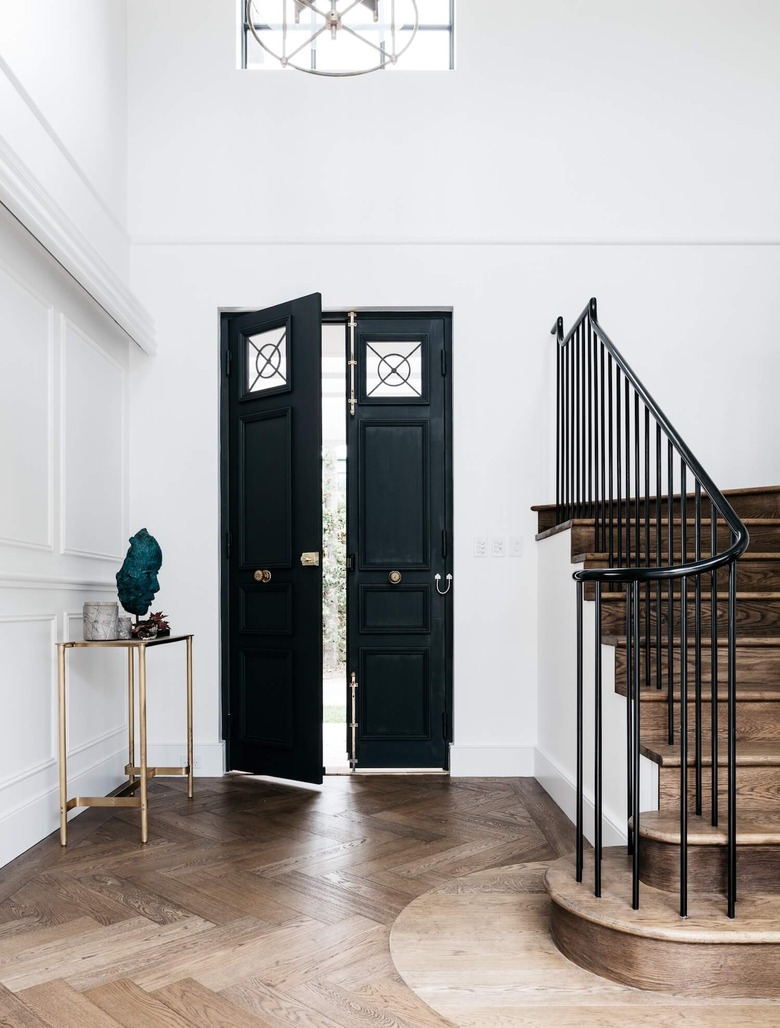 Black double entryway doors