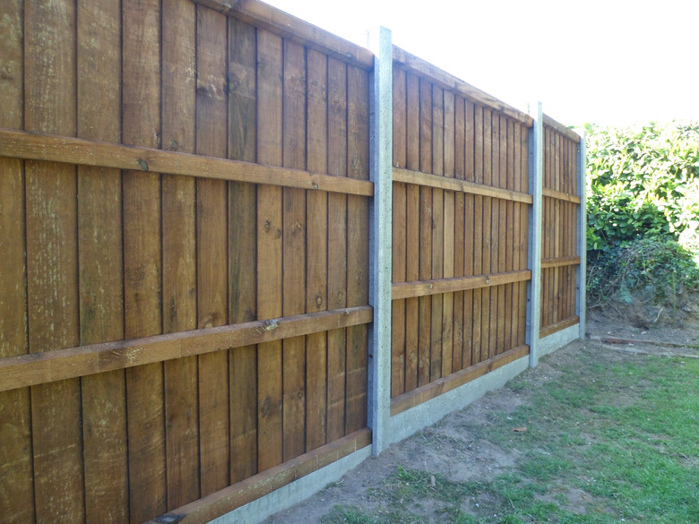 Wooden Garden Fence & Concrete Posts