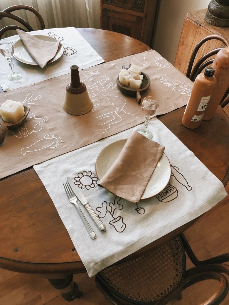 Hand Embroidered Table Runner