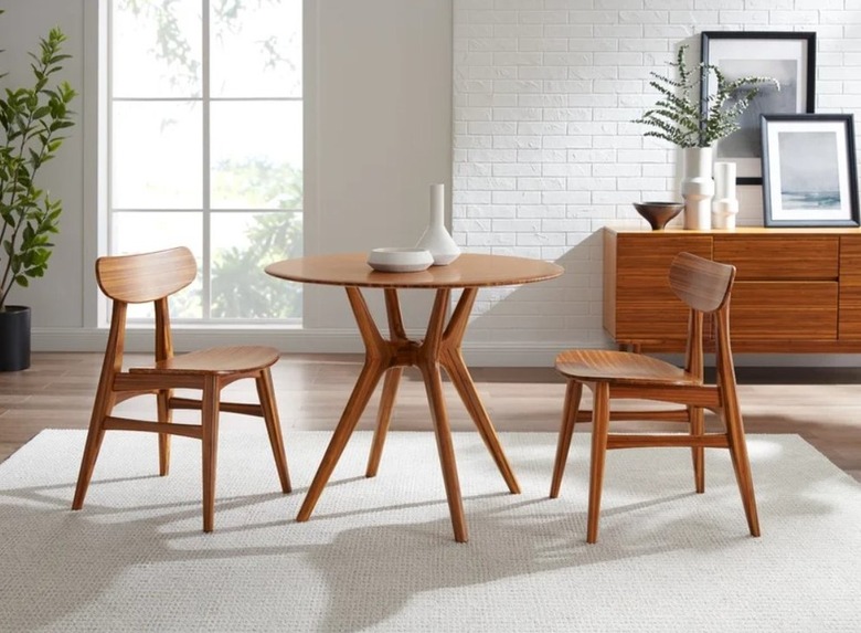 Two-Person Solid Bamboo Wood Dining Table