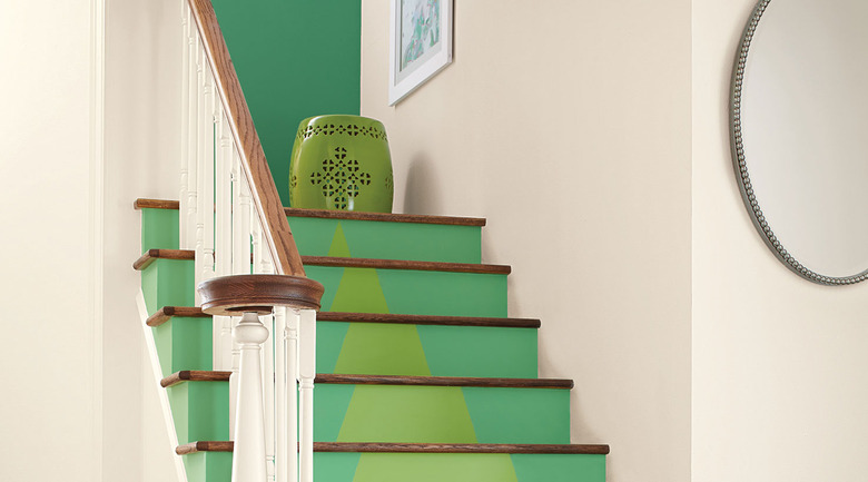 You can paint stairs with bold colors.