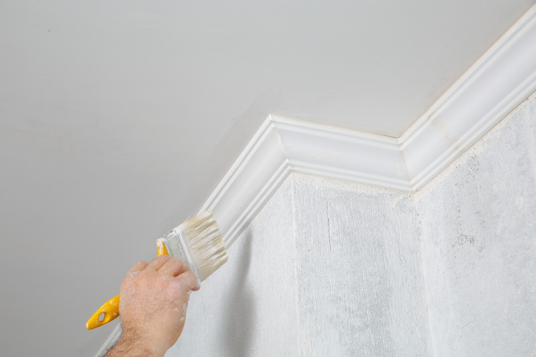 Man painting interior of home