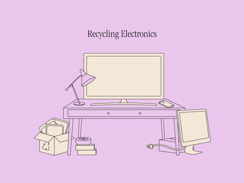 An illustration showing examples of recyclable electronics.