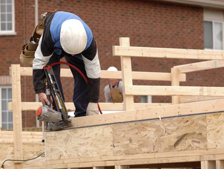 Air nailer in use.