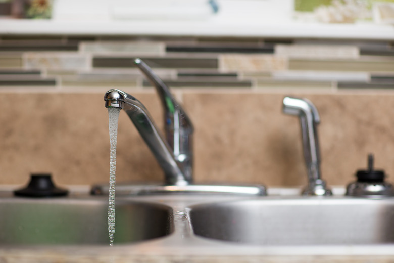 Sink with running water