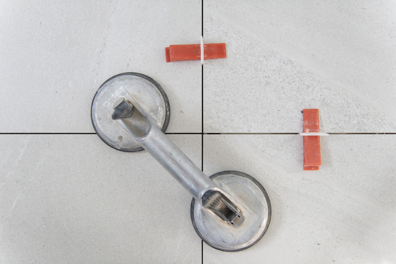 Tile floor installation details on a renovation