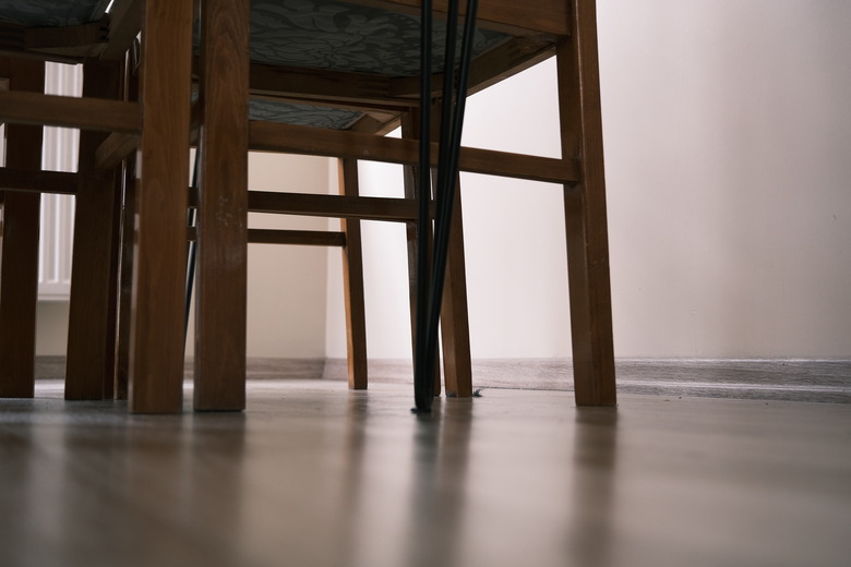 Vintage and retro style legs of wooden chair and table.