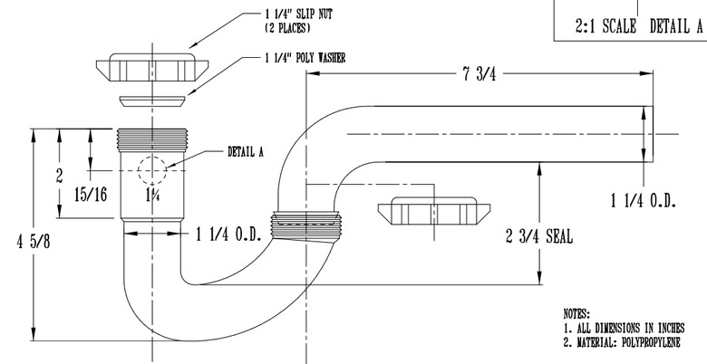 Drain trap diagram.