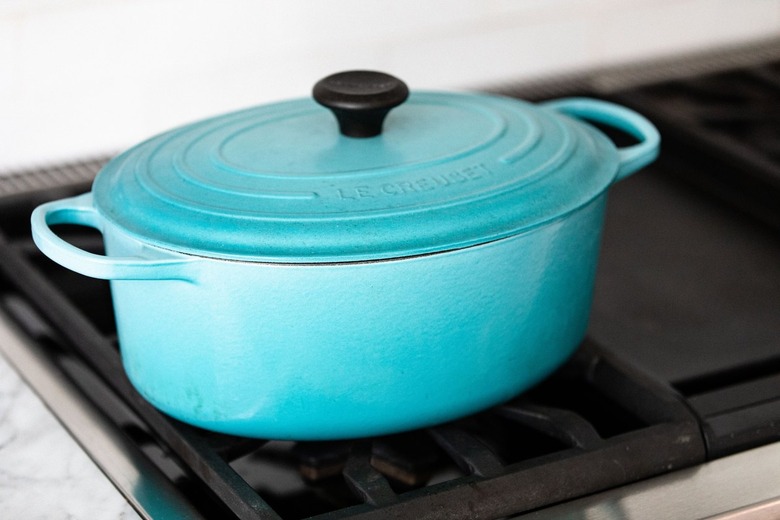 blue Dutch oven cookware