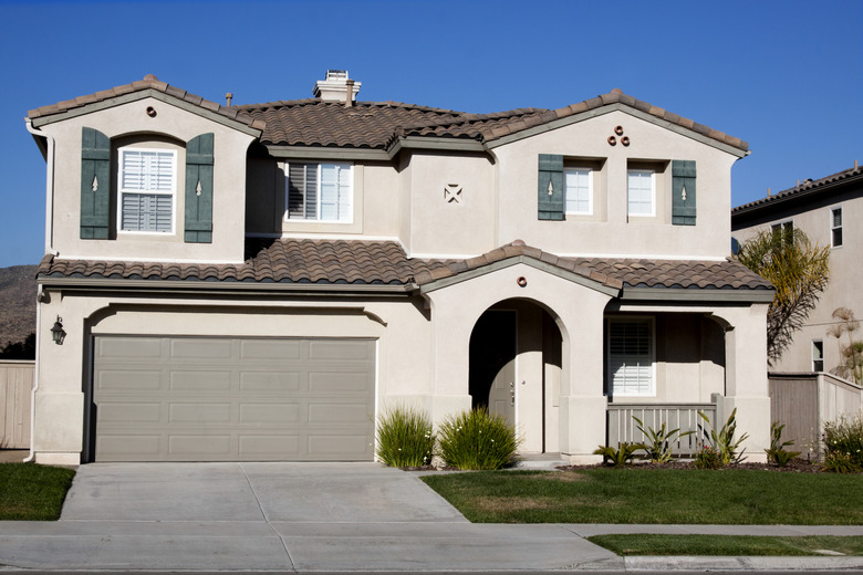 Stucco Home Exterior and  Blue Sky