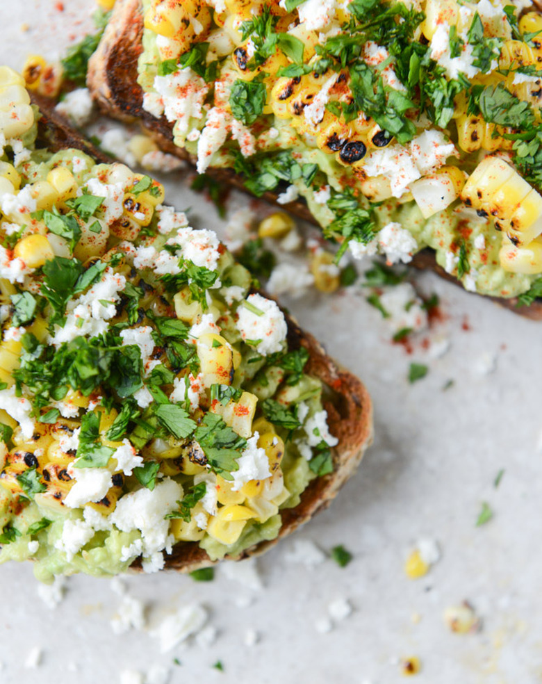 Mexican grilled corn avocado toast