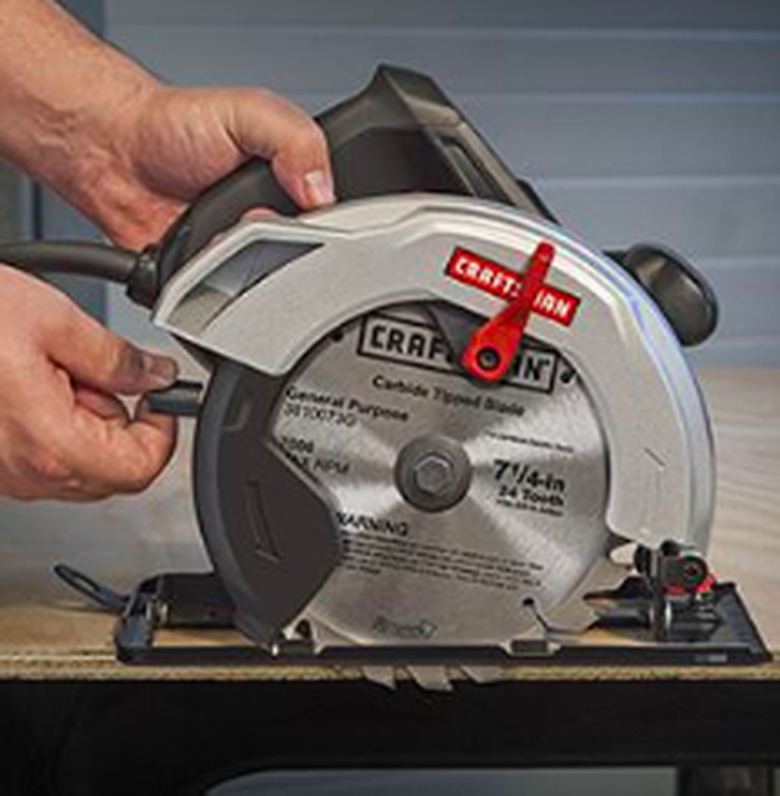 Using a circular saw.