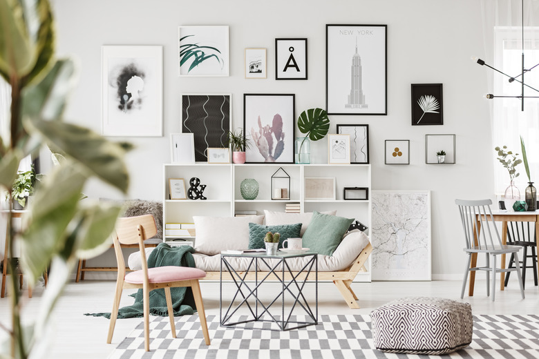 Modern flat interior with posters