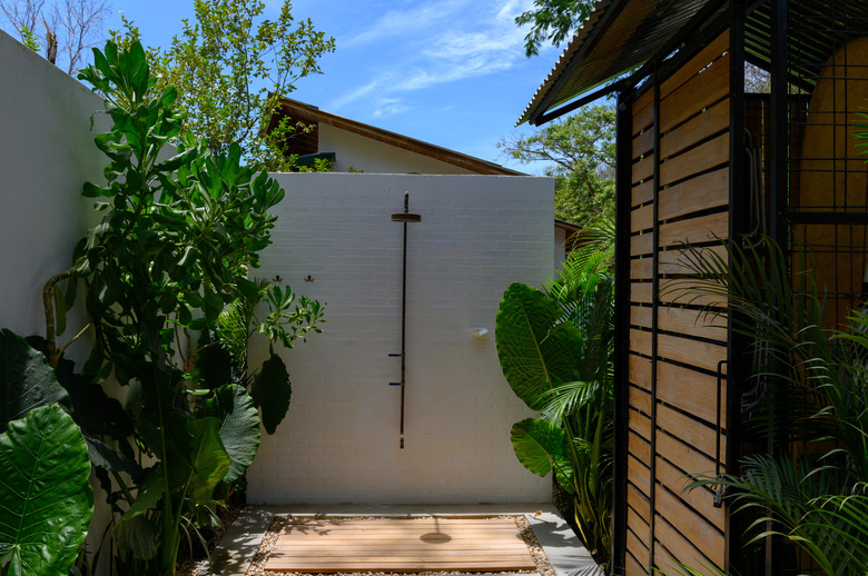 Outdoor shower at a modern home