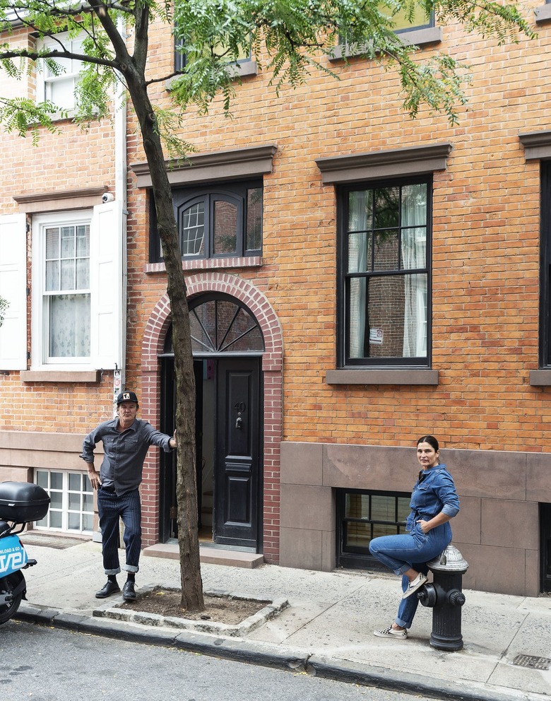 Cortney and Robert Novogratz outside of the Bedford House