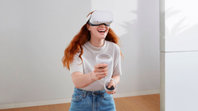 Woman Playing VR Oculus