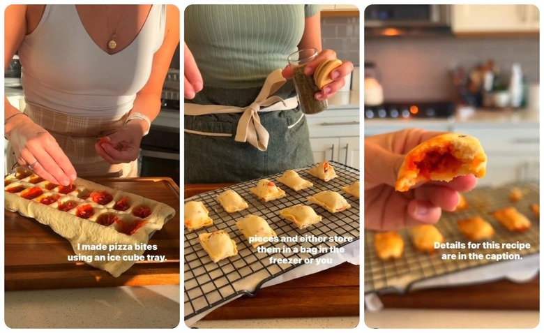 How to make pizza bites in an ice cube tray