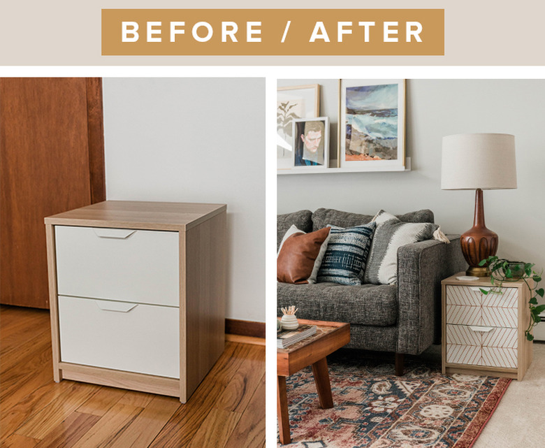 Before and after: IKEA nightstand upgrade using a paint marker