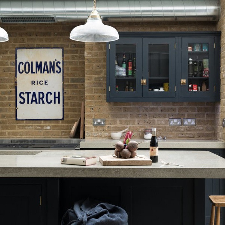 industrial kitchen with concrete countertop