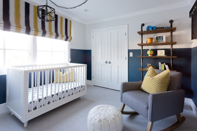 industrial pipe shelving mounted bookcase in nursery