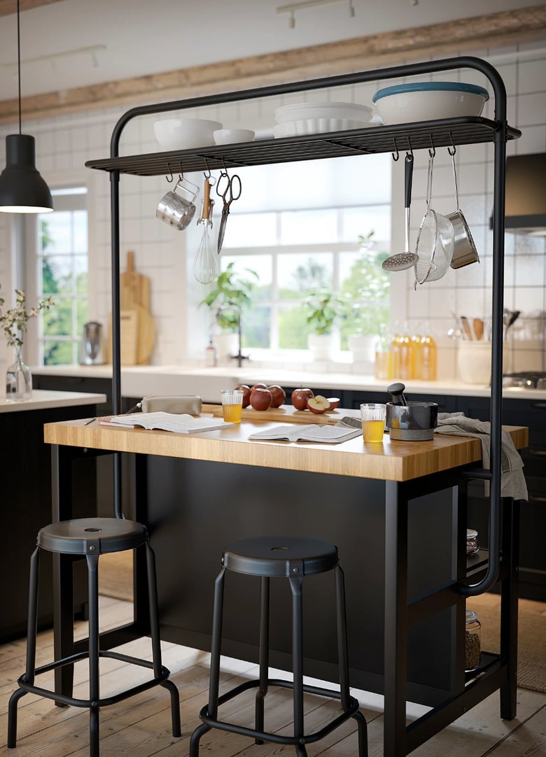 kitchen island storage rack