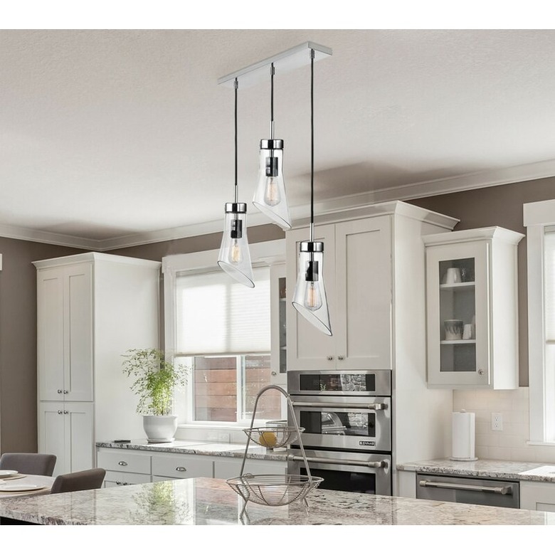 glass pendant kitchen island lighting