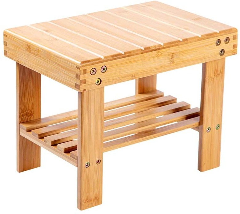 tiered bamboo stool side table