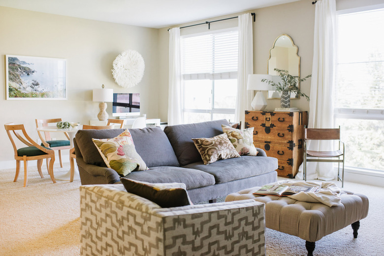 eclectic beige living room idea by maggie stephens interiors