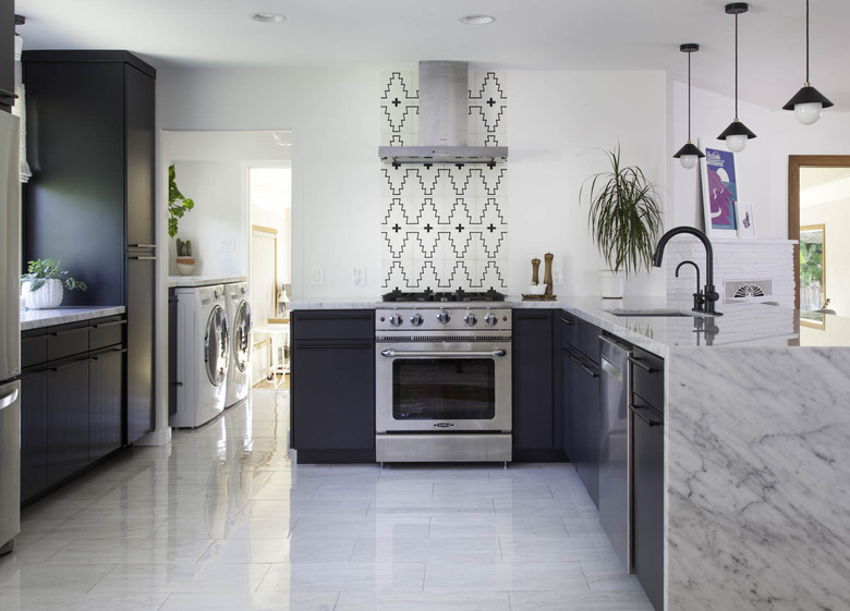 modern kitchen backsplash with global inspired-tile