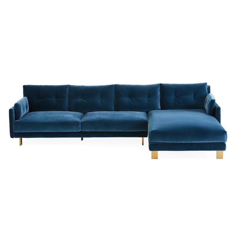 blue velvet sectional