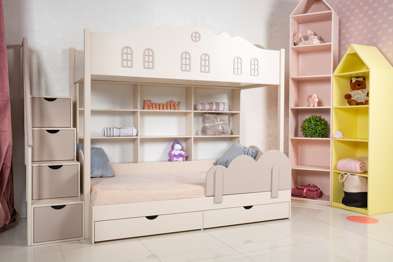 Interior of children room with bunk bed