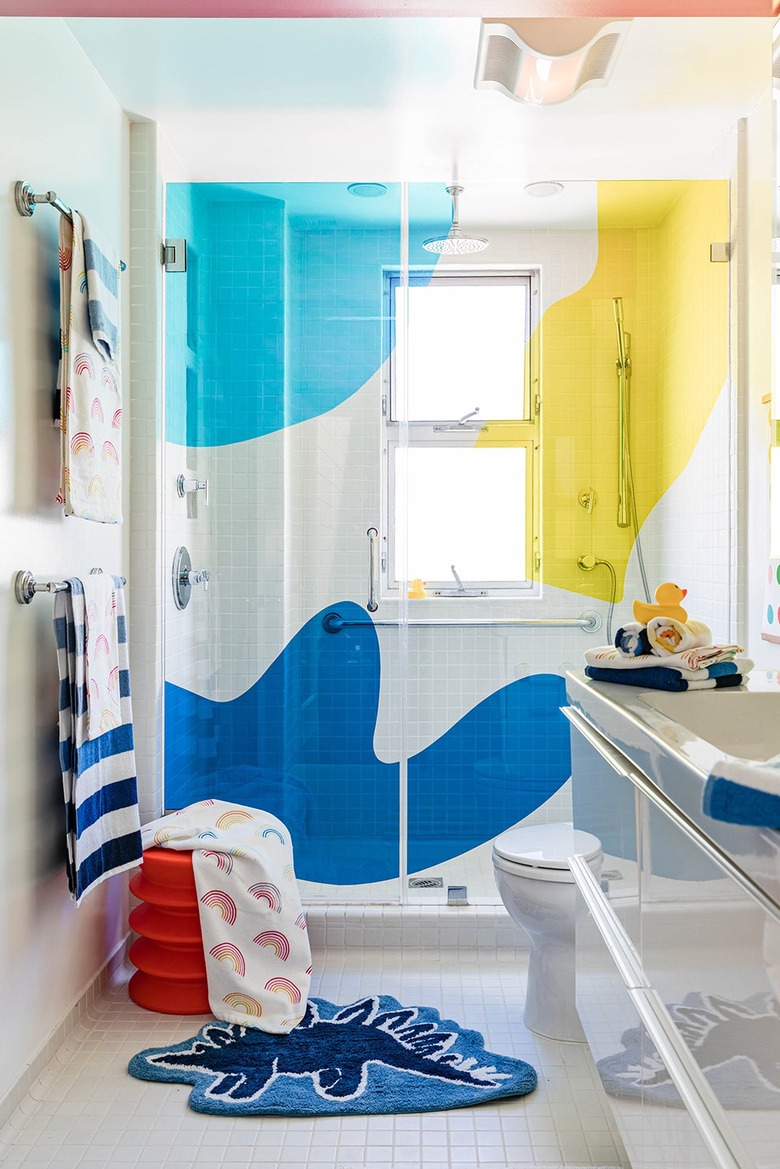 bold blues bathroom