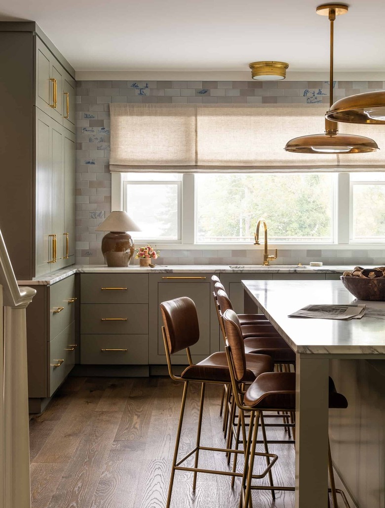 kitchen with table lamp designed by Heidi Caillier Design