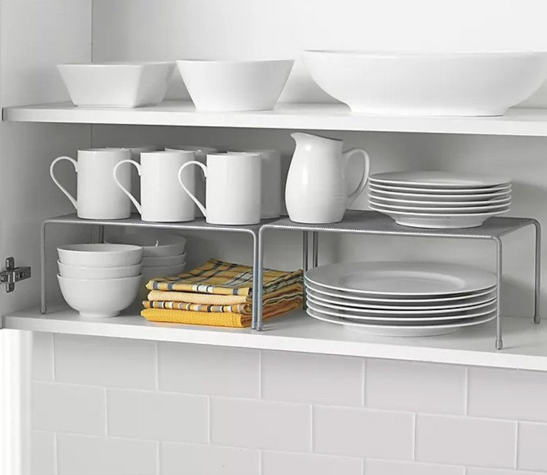 ORG Metal Mesh Expandable Cabinet Shelves in Metallic Chrome (Set of 2), $19.99