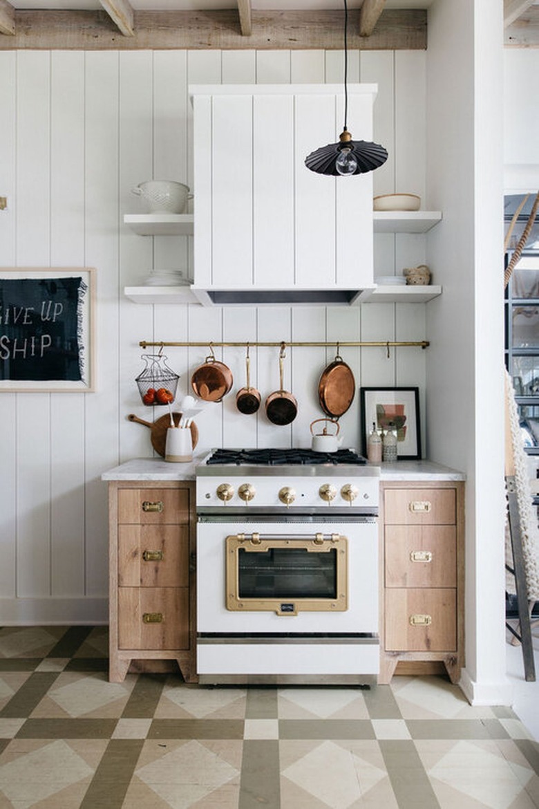 white shiplap kitchen idea