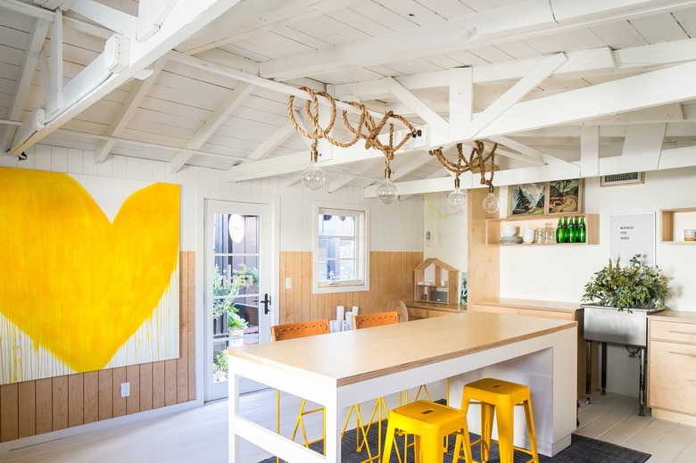 Kitchen shiplap in a workroom