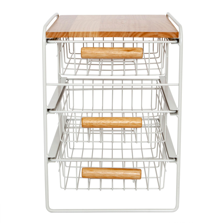 Origami Wood Top Steel Kitchen Organizer, $67.99