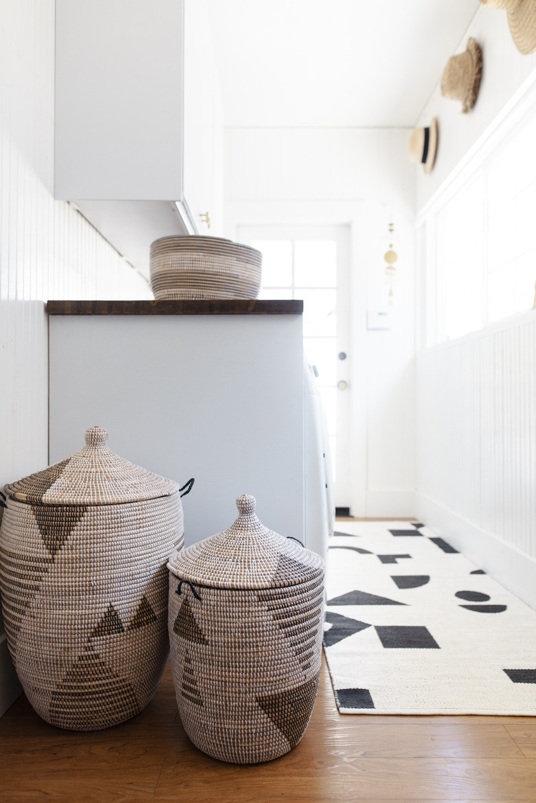 Laundry room storage baskets