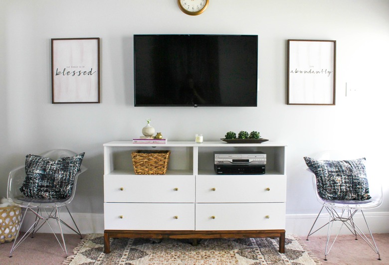 IKEA dresser turned into entertainment stand