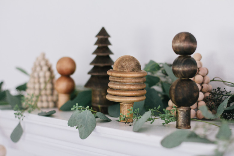 Wood bead forest holiday scene