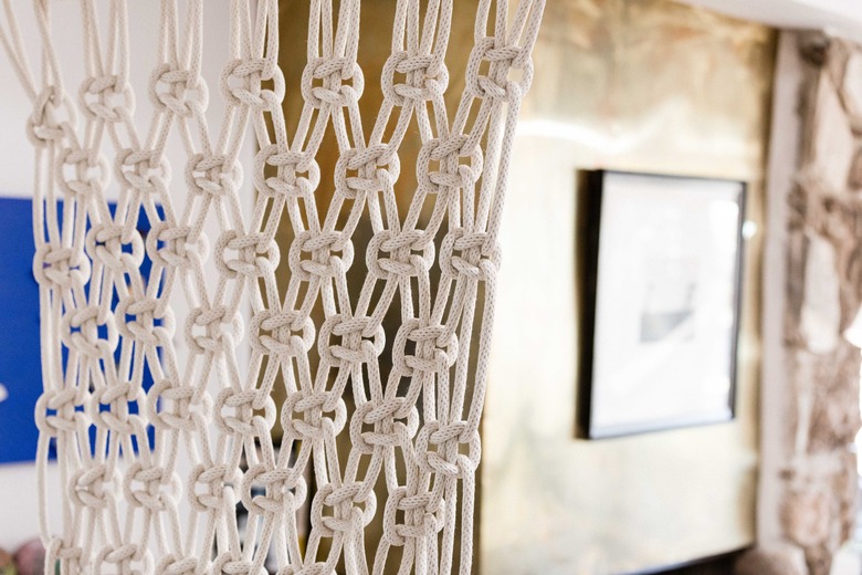 Macrame room divider