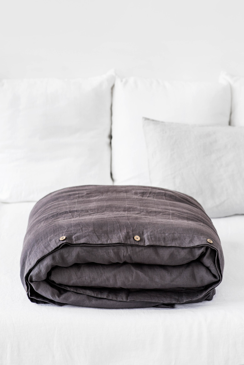 MagicLinen Charcoal Gray Linen Duvet Cover Set