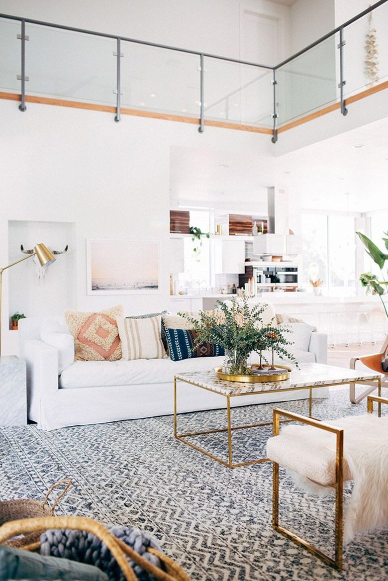 living room with throw pillows