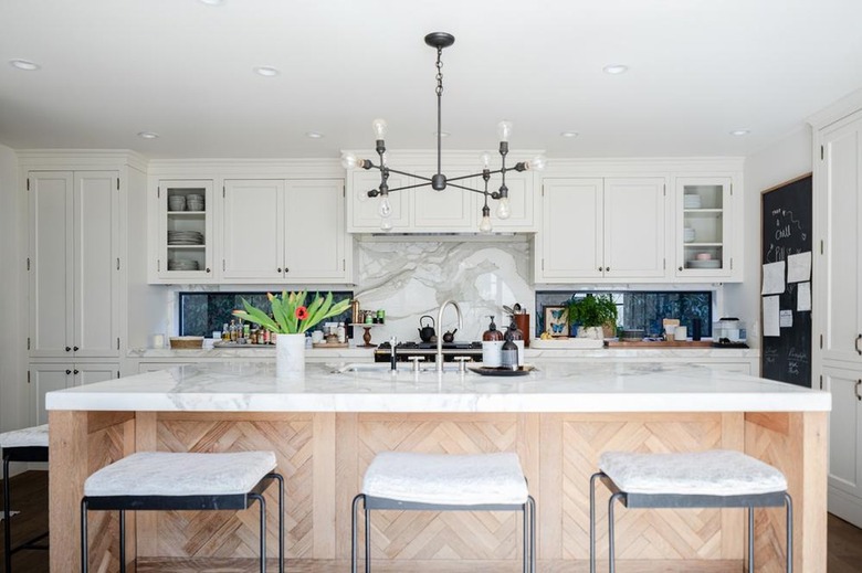 modern kitchen with marble countertop