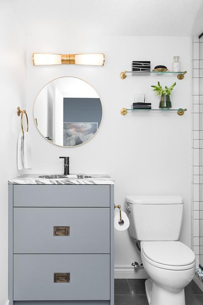 Matte Black Bathroom Faucet black and white marble countertop