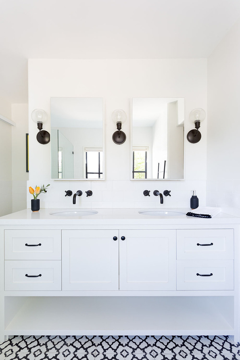 Matte Black Bathroom Faucet white vanity